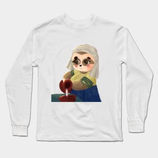 Sloth the milkmaid with no background Long Sleeve T-Shirt